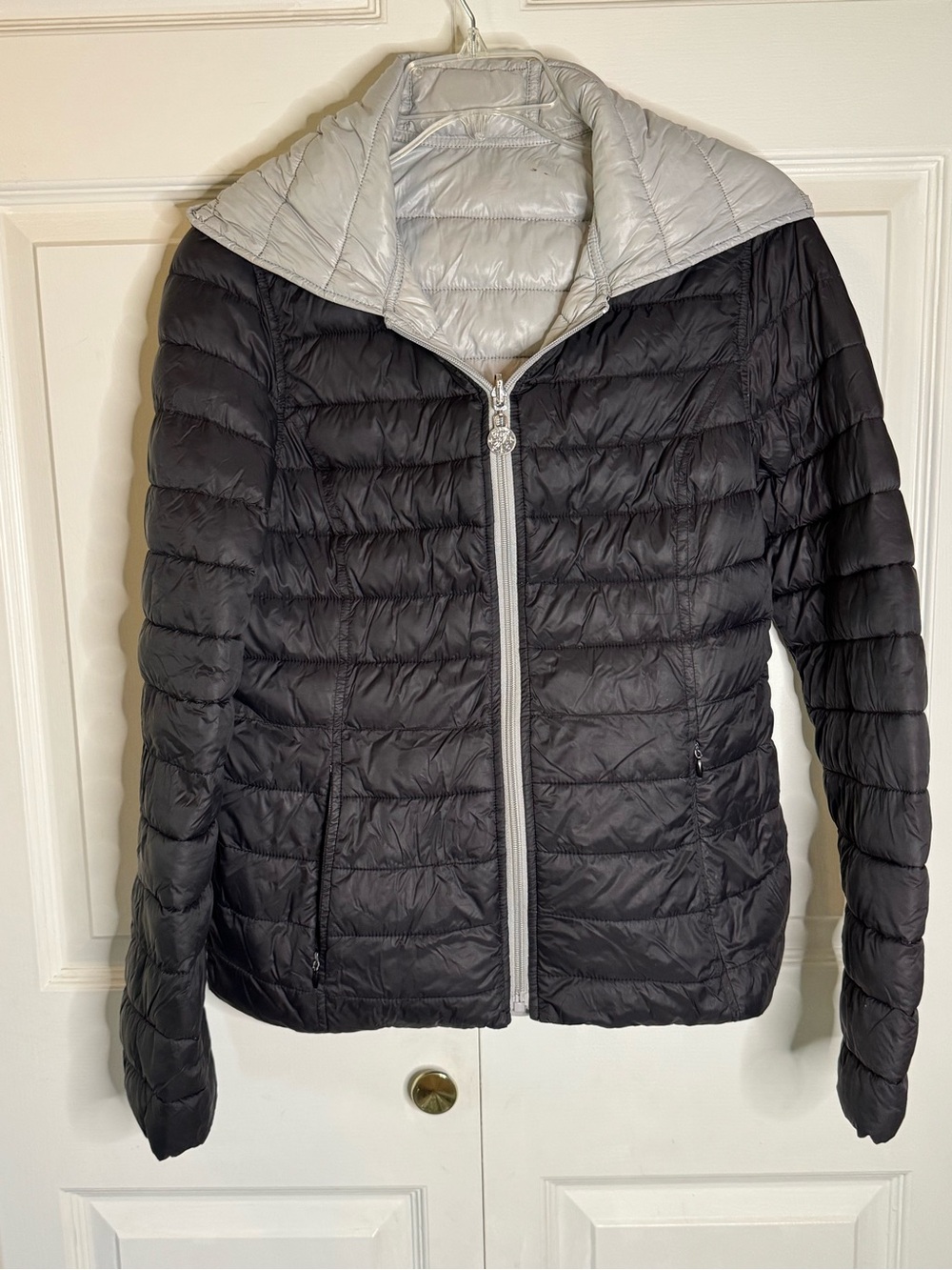 Nautica Black Puffer Jacket with Light Gray Lining